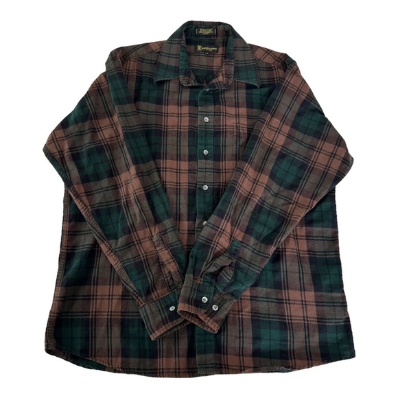 Men's Kinloch Anderson Scotland L Wool Cotton Blend Tartan Flannel Button Down - Picture 2 of 8